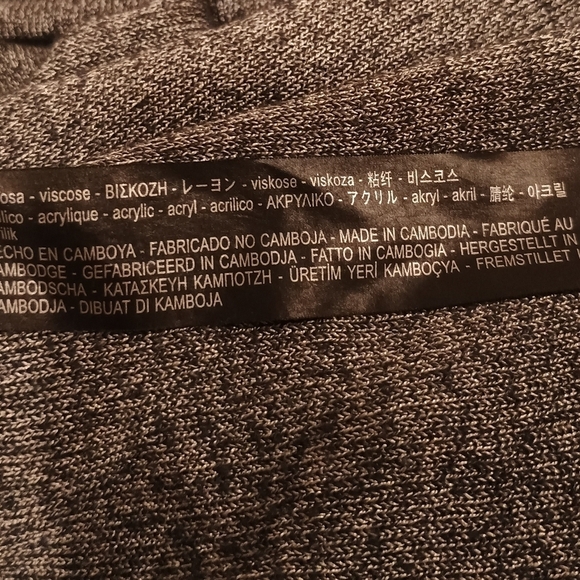 Zara Knit Sweater Gray Long Sleeve Boxy Pockets Side - Picture 6 of 7